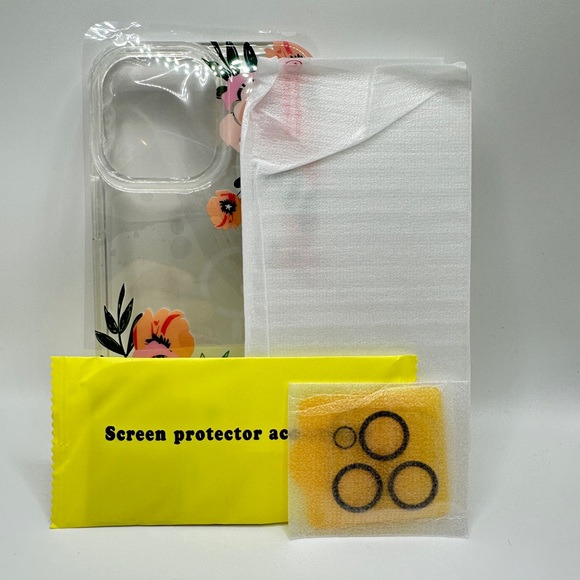 iPhone 14 Pro Max Pink Floral Case & Screen Protector - Picture 2 of 5